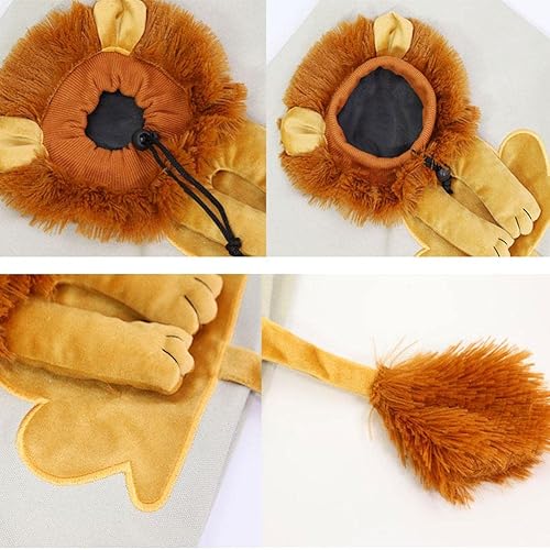 Miniatura 8 de Bolsa de transporte de hombro de lona para mascotas bonita bolsa de hombro de lona para mascotas en forma de león transportador de gatos portátil