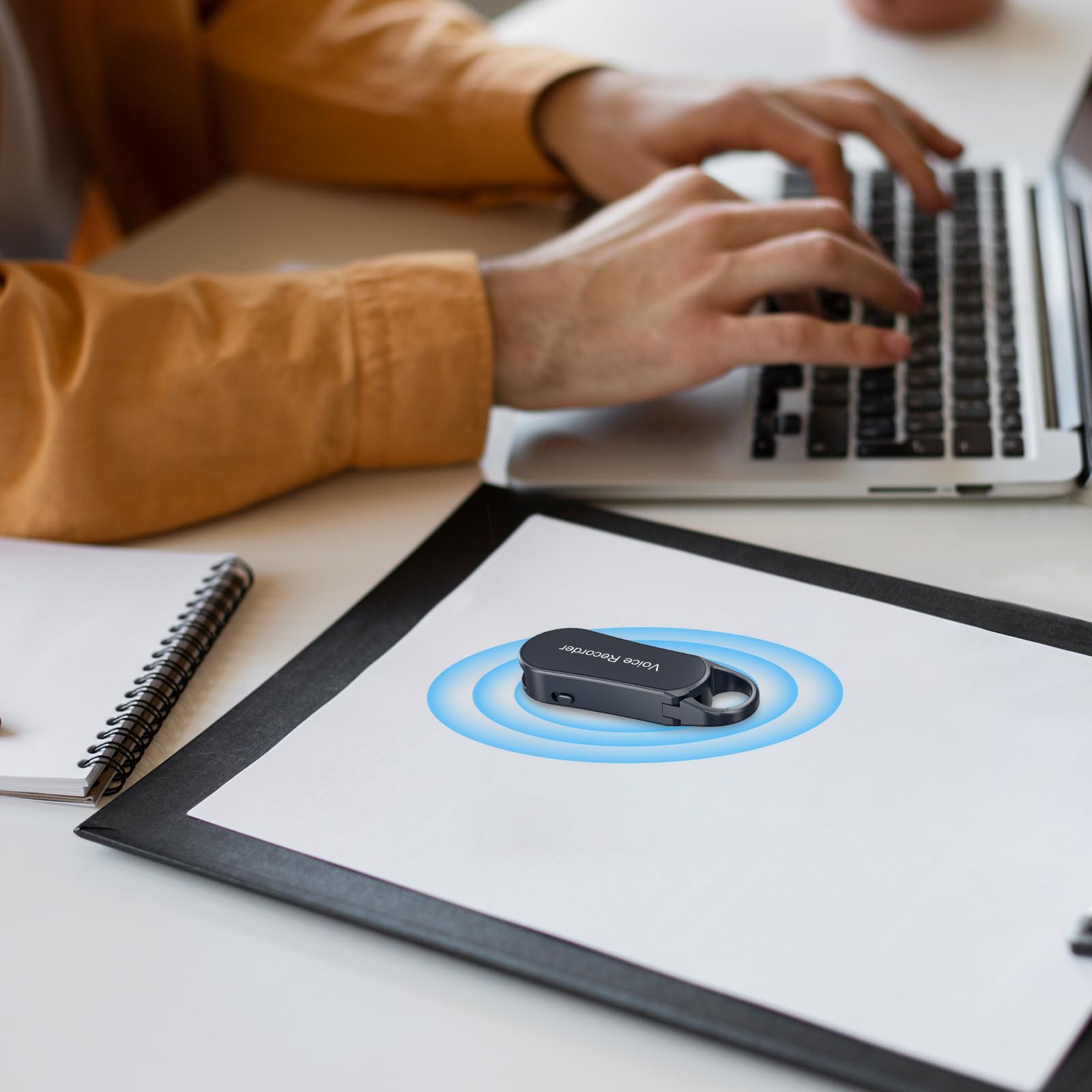 Registratore Vocale Mini–Design a Portachiavi, 35 Ore di Registrazione, Custodia in Metallo, Audio Hi-Fi 1536KBPS, Registrazione con un Solo Tasto, Registratore Attivato per Riunioni... (58GB)