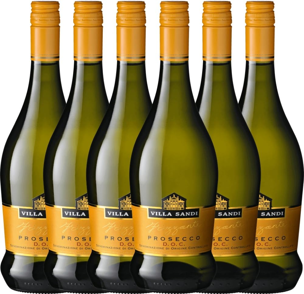 Prosecco Frizzante DOC von Villa Sandi - Perlwein 6 x 0,75l VINELLO - 6er - Weinpaket inkl. kostenlosem VINELLO.weinausgießer