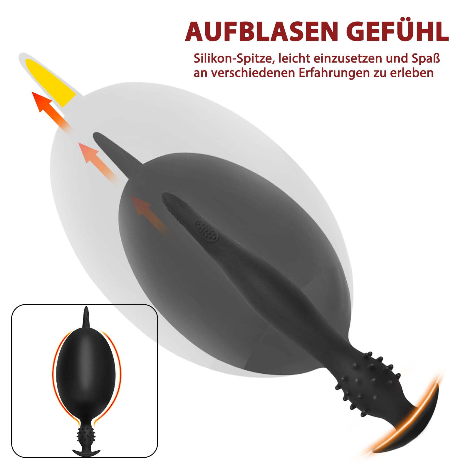 BDSMAGE Plug anale gonfiabile, Dildo Anal Plug in Donne Uomo, Analesex Plug Anale-Dilatatore, Anal Plug Coppie, Plug Anali Silicone, Sex Toys per coppie principianti professionali