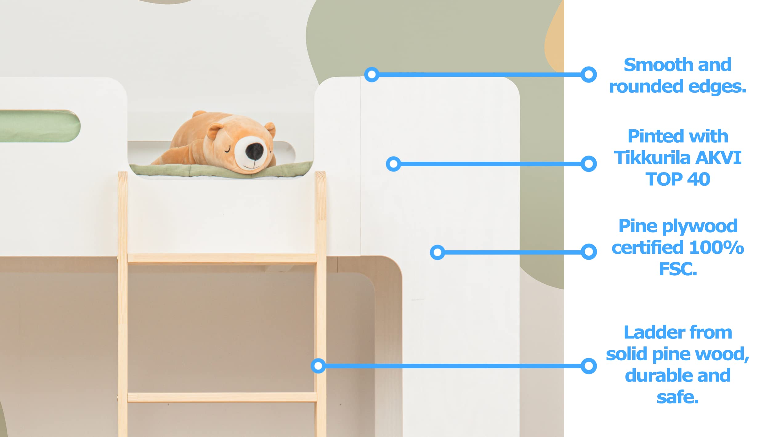 Letto A Castello Bambini MIMI DL Con Cassetto - Legno Naturale, 70x140 Cm, Rete Inclusa - Foto 4