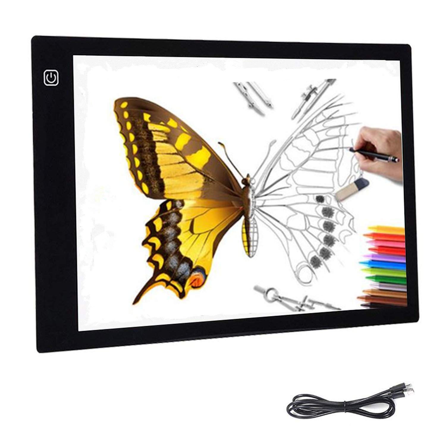 Freeas LED A4 Light Box Pad Ultra Slim with 3 Brightness Adjustable Art Craft Drawing Tracing Tattoo Board Lightbox,Power by USB