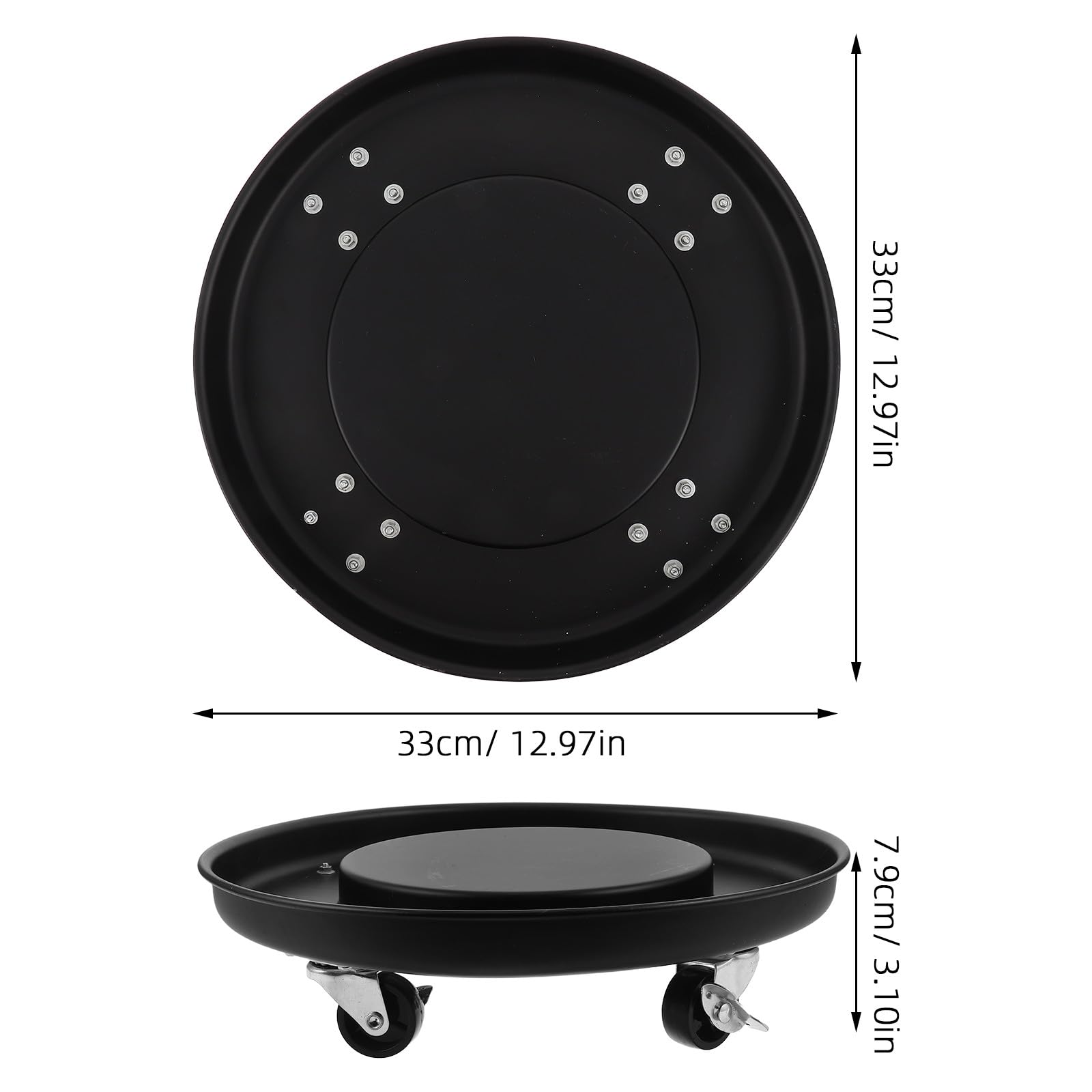 Toddmomy Chariot à Plantes à roulettes : Chariot à Plantes Roulant en Acier Inoxydable - pour Pots de Fleurs de 33 cm avec Roulette Frein pour l'intérieur et l'extérieur
