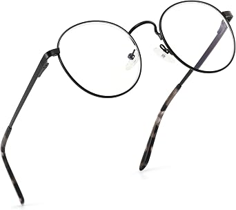 Classic Round Reading Glasses Women Men Metal Blue Light Blocking Readers Spring Hinge Unbreakable Lightweight