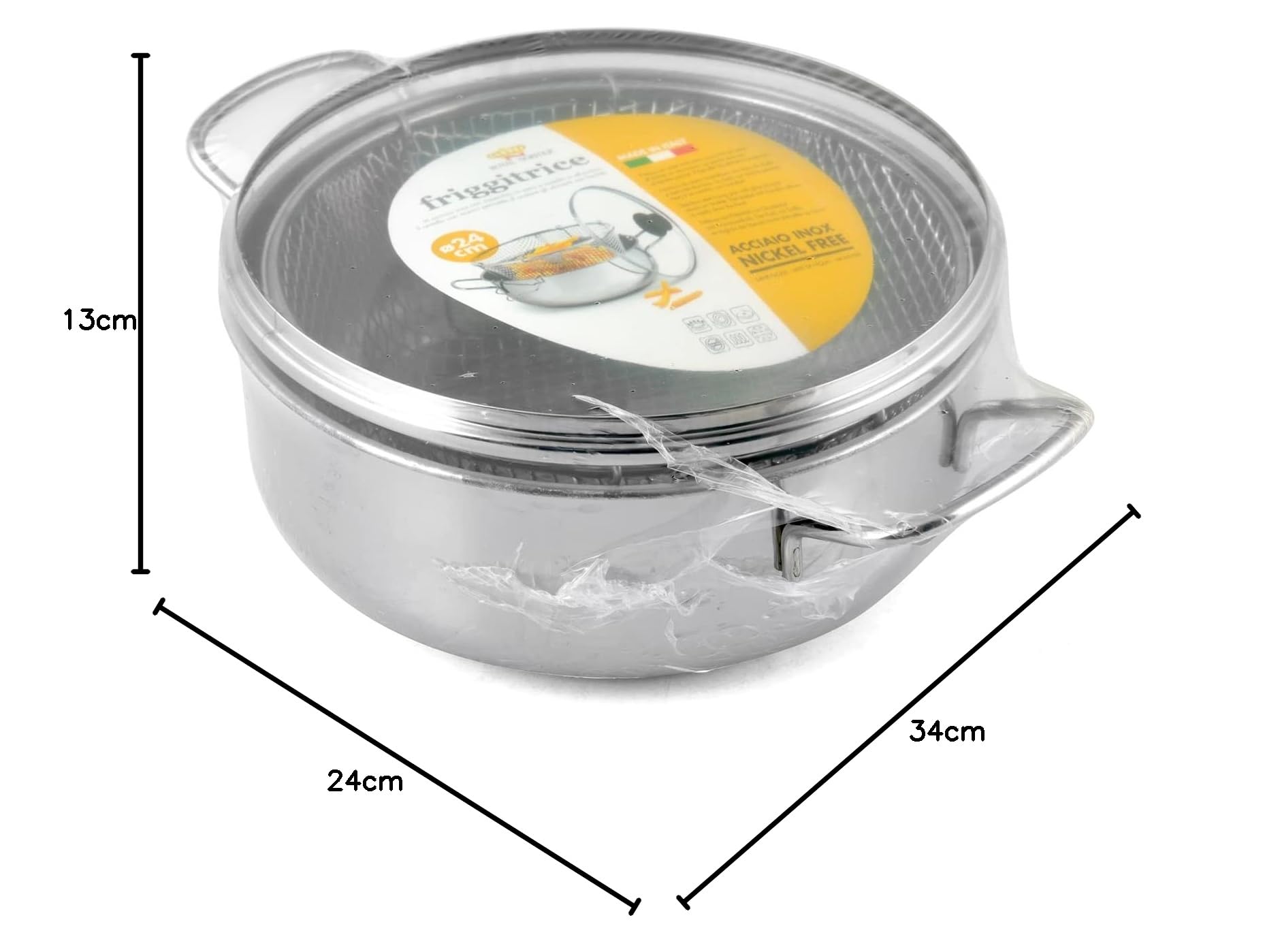 Royal Norfolk Fritteuse aus Edelstahl 24 cm für Induktion Gas Elektroplatte