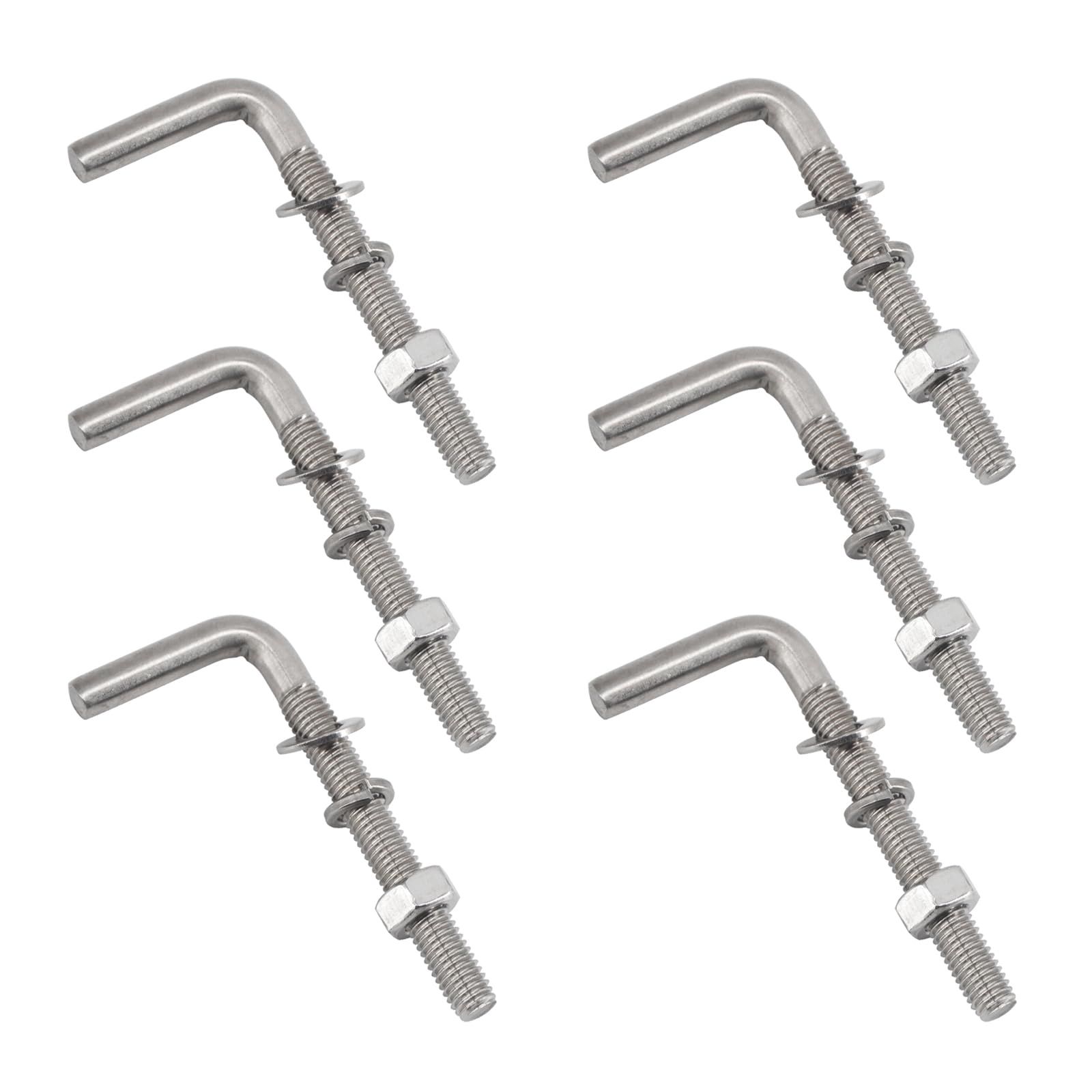 Kit di bulloni filettati a forma di L (6 pezzi) M8x100mm 304 in acciaio inossidabile, bulloni di fondazione, viti quadrate, ganci per sospensione