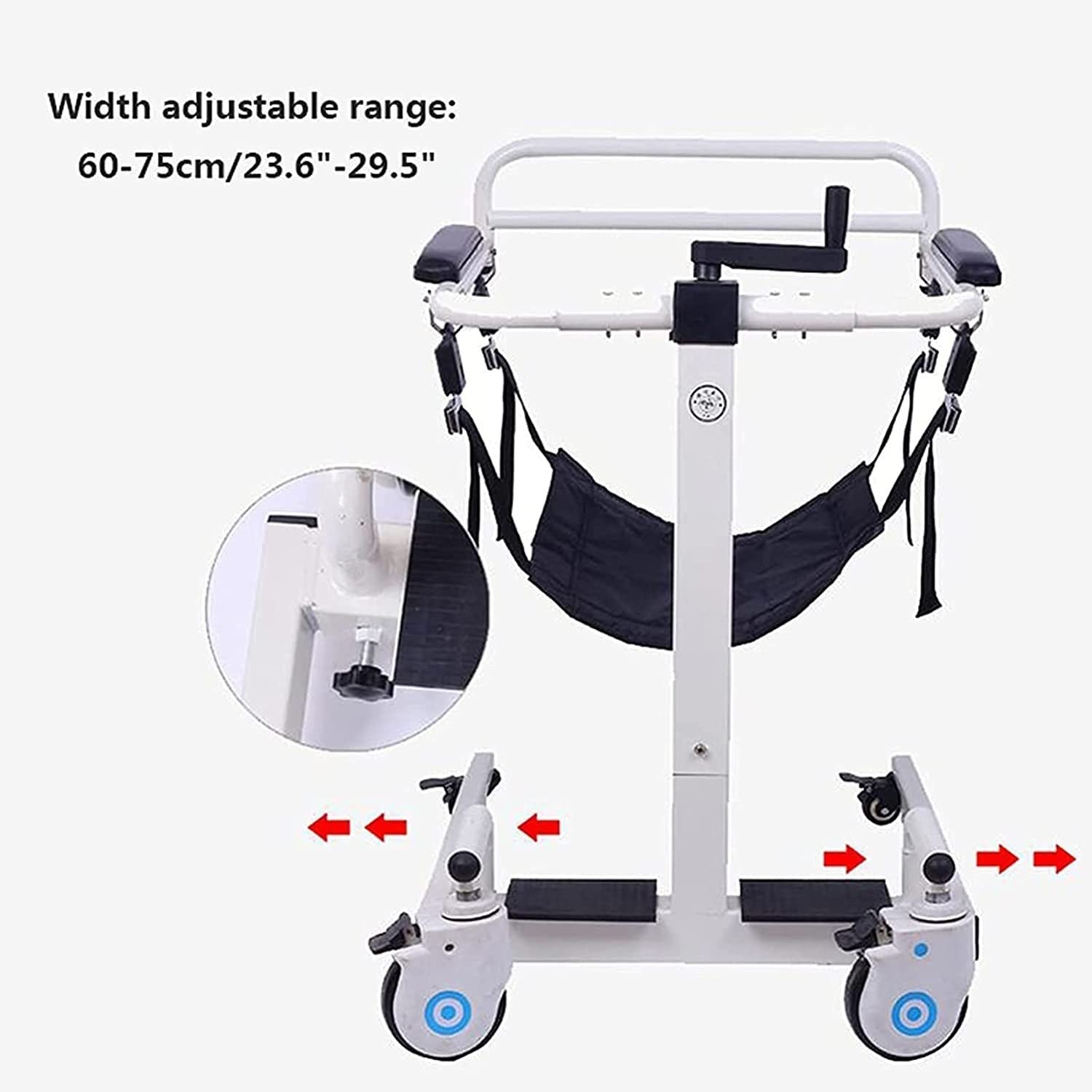 Elevador, Grúa para Elevación y Traslado de Pacientes, Silla de Transporte para Minusválidos y Ancianos, de Tránsito, Cojín para Inodoro, Ortopédica, Reposapiés, Reposabrazos (Size : B)