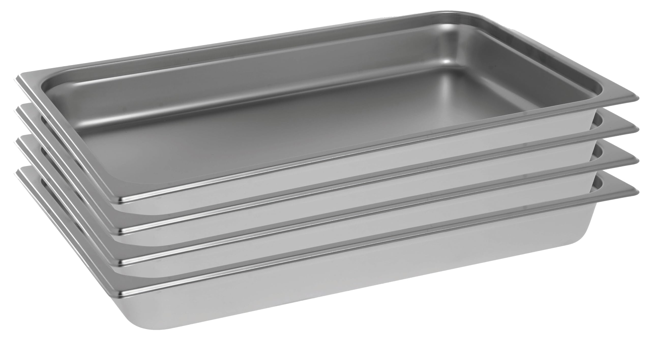 Full Size Stainless Steel Steam Table Pan by HUBERT – Stainless Steel, Pack of 4, Model 166313