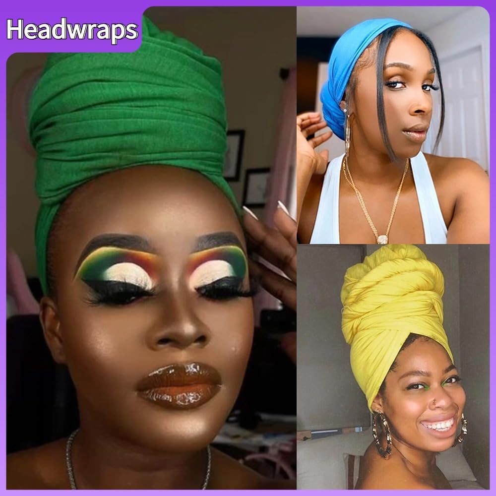 Head Wraps for Women Headwraps Long Hijabs Scarf Large Headscarf Tie Hair Wrap - Image 5