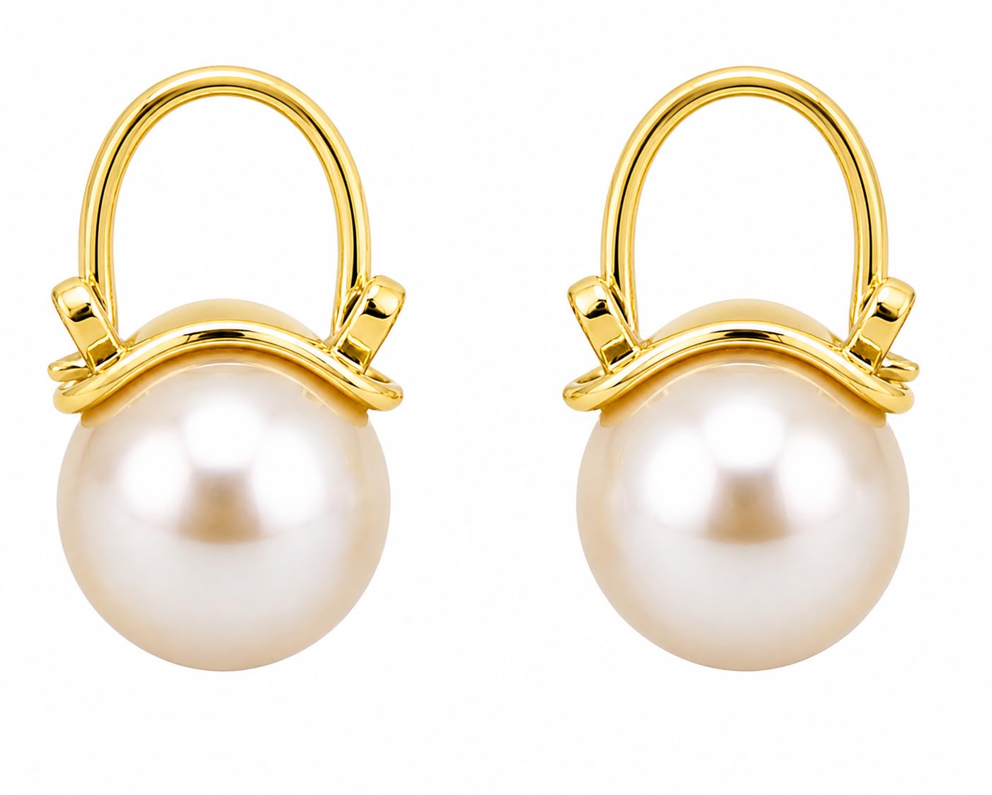 Pearl Drop Earrings Gold Plated Hoop Design for Women, Classic Light Brown Pearl Earrings, Stylish Party & Daily Use Jewelry, Pack of 1-image-22