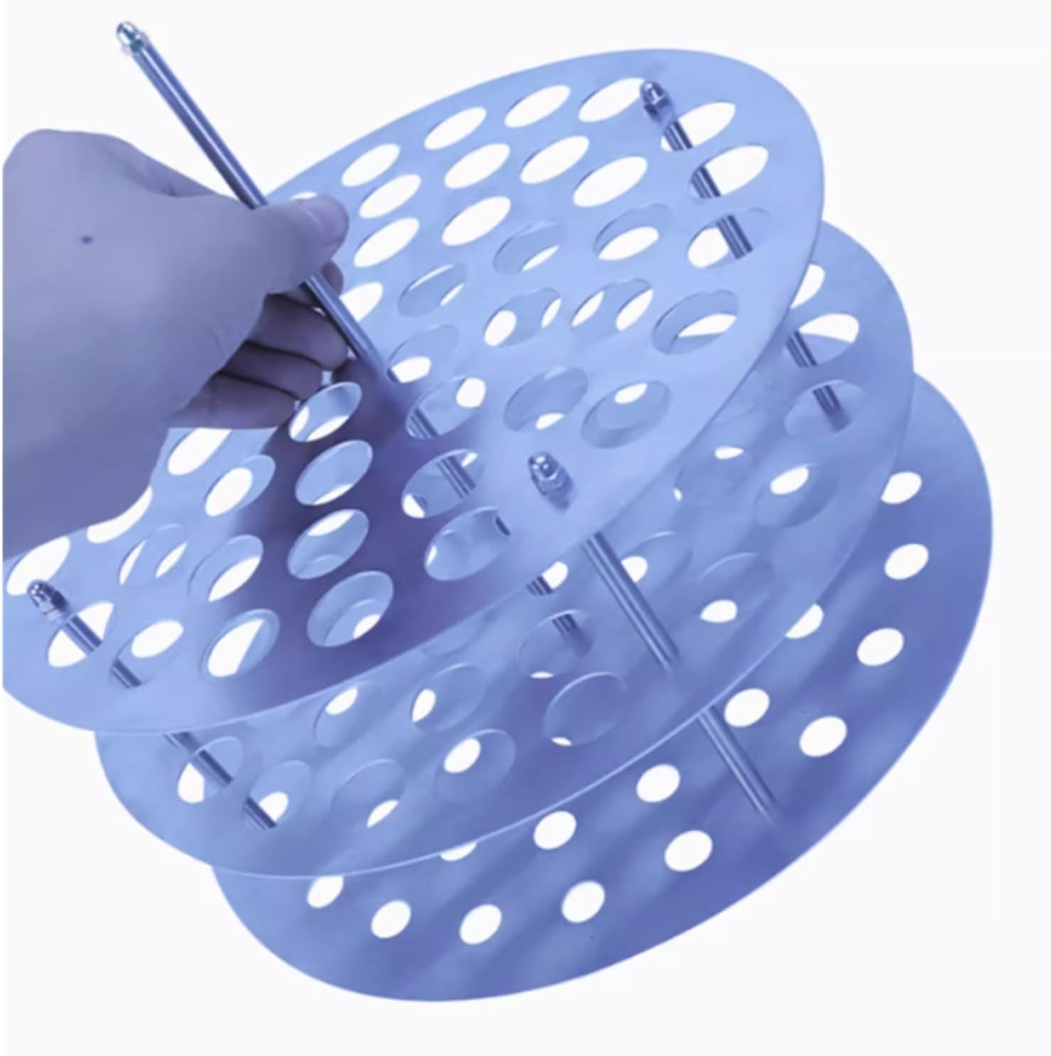 Test Tube Rack Round Test Tube Rack with Handle 51 Holes for Water Bath Experiment Lab Holder