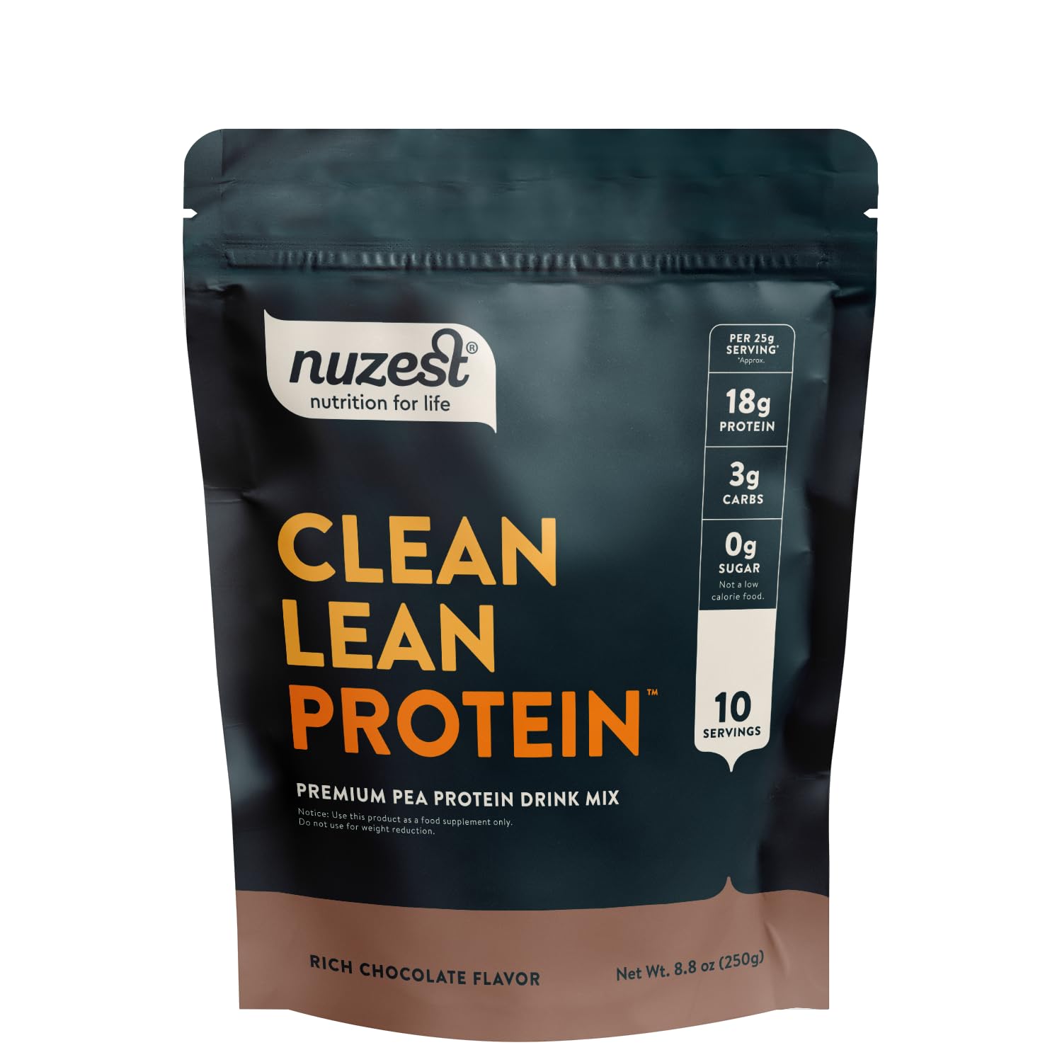 Nuzest Proteína vegetal de ervilha sabor Rich Chocolate até 20 g por porção 250 g