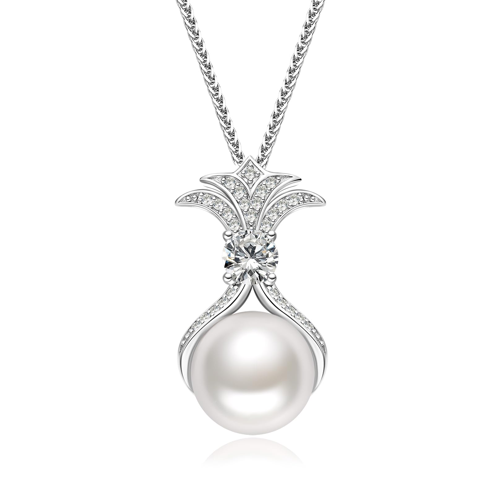 Gifts for Wife Women Anniversary -Pearl Necklace -Mom Girlfriend Her Fine Jewelry Mothers Day Valentines Christmas Birthdays Gift