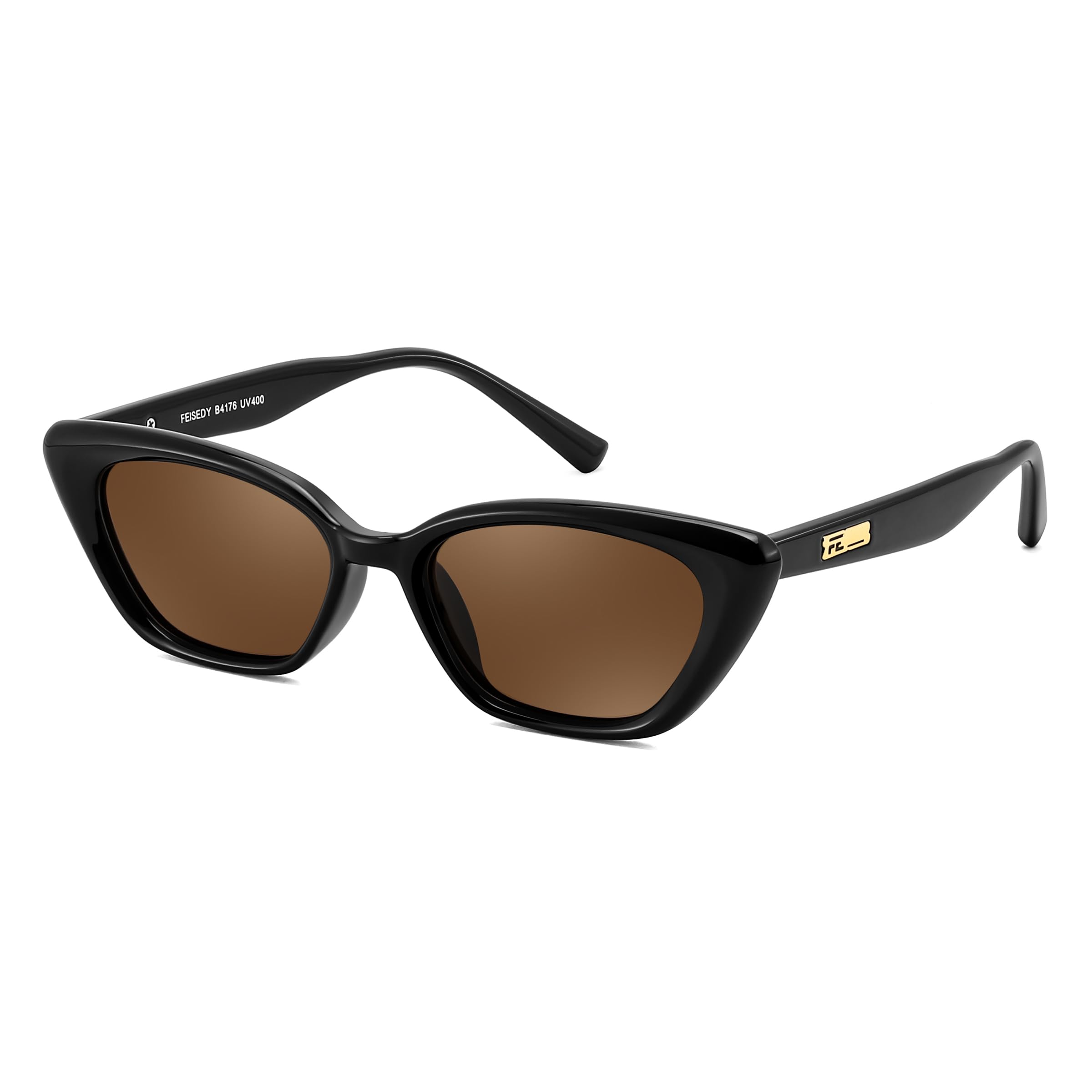 FEISEDY Trendy Polarized Cateye Sunglasses for Women Men Retro Rectangle Narrow Sunnies B4176