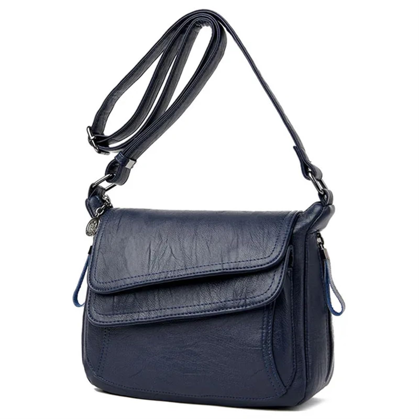 Yxinaer Women's Blue Crossbody Bags For Handbag Soft Leather Purses And Handbags Casual Shoulder Messenger Bags For (Blue)