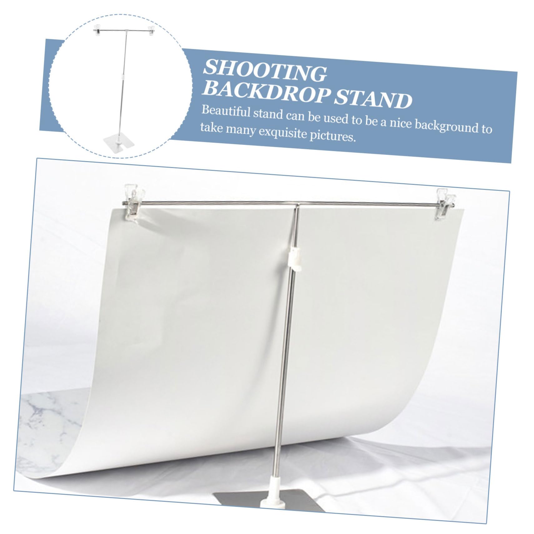 Mini Soporte de Fondo de Mesa Ajustable de Acero Inoxidable Blanco
