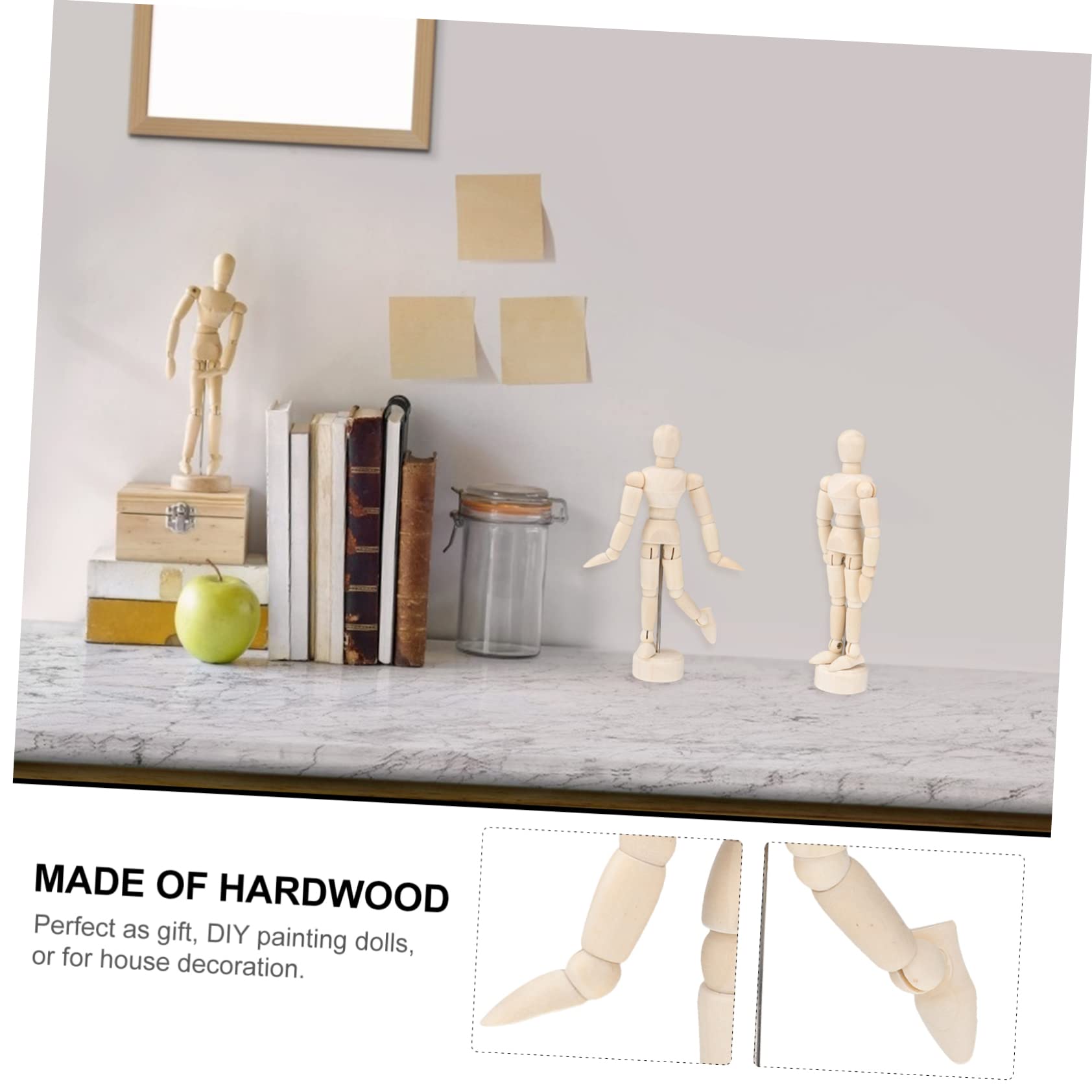 SEWACC 9pièces Mannequin Articulé pour Artistes Modèles De Dessin Et Décoration De Bureau Beige