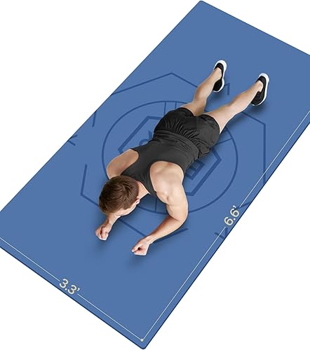 nuveti Tapete de ejercicio grande (6 x 3 pies), tapete de entrenamiento extra ancho para hombres y mujeres, tapete de yoga grueso de 14