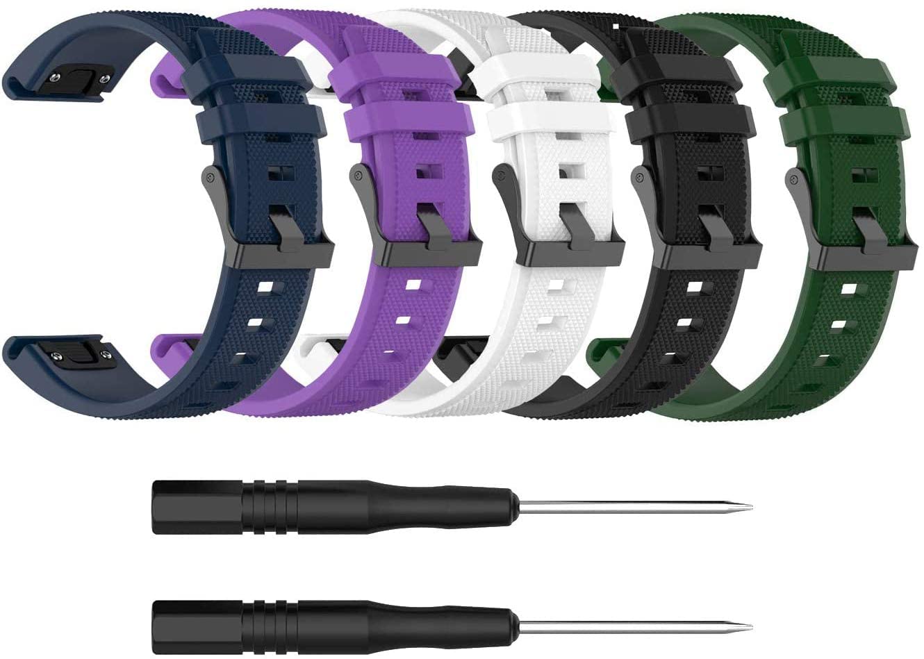 Straps Bands Intended for Garmin Approach S62/S60 / Fenix 7/6/5 / Quatix 7/6/5 / Forerunner 965/955/945/935/745 / MARQ/Instinct 2 Smartwatch Silicone 22mm Quick Release Band Strap Watch Wristbands (A)