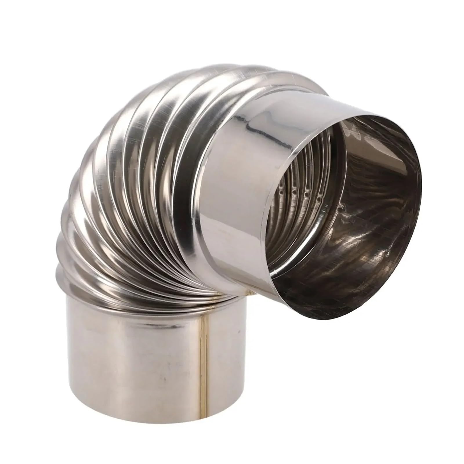 Gwintowane kolano kominowe ze stali nierdzewnej, Kolano kominowe 90 stopni, stal nierdzewna, kolor srebrny, 50-100 mm(50mm)