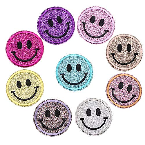 Meetlight Aufnäher zum Aufbügeln, Motiv Emoji-Gesichtsausdruck Cover