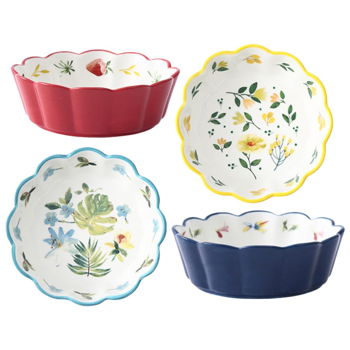 Cuencos de Cerámica en Forma de Corazón, Juego de 4 Piezas Superficie Lisa y Diseño Pulido, Multiusos para Dulces y Joyas, Adecuado para Ver Series en Casa