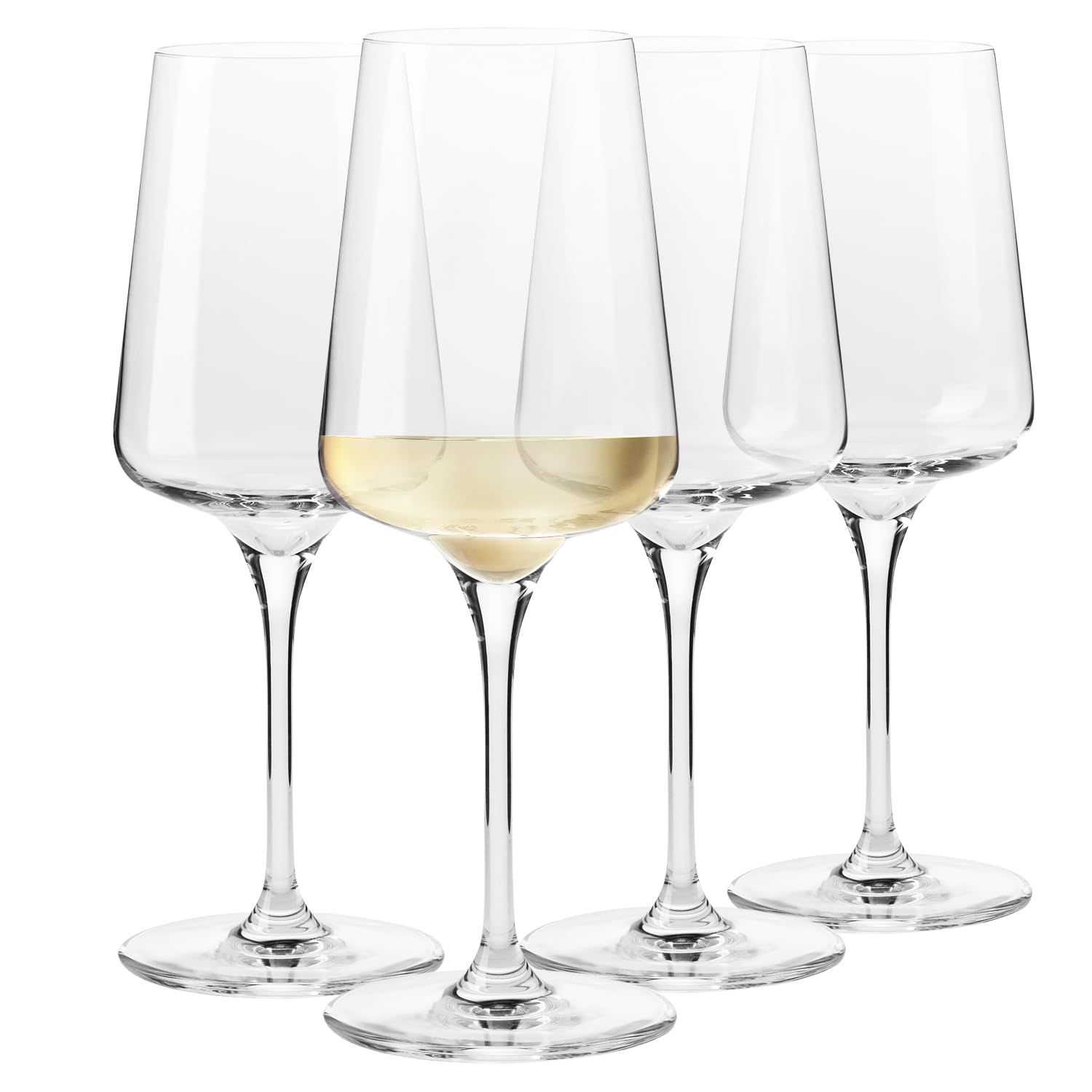 Krosno Infinity White Wine Glasses, 380 ml, Set of 4, Handcrafted Glass, Elegant and Timeless Design, Ideal for White Wine and Spritzers, Made in Europe