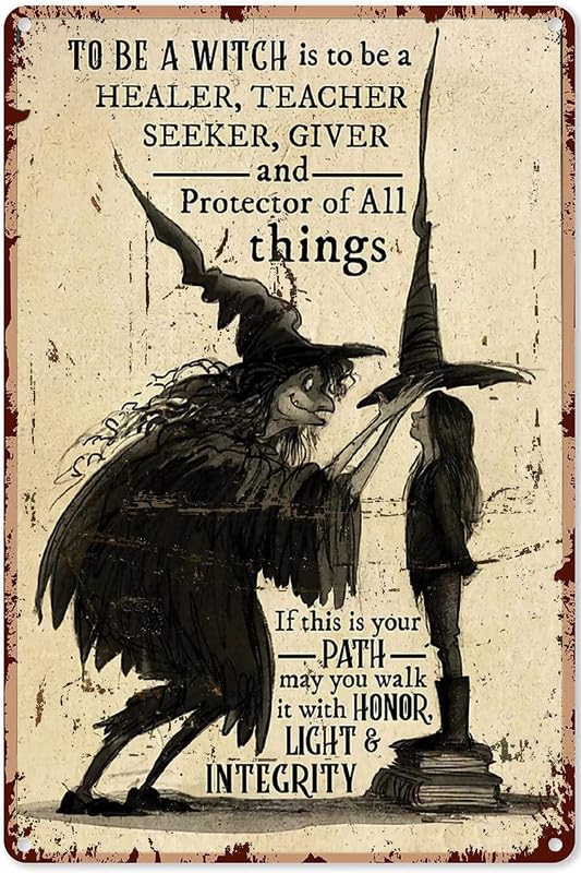 Witchy Gifts For Women Witch To Be A Witch Is To Be A Healer Halloween Poster,Metal Tin Sign 12x16 Inch