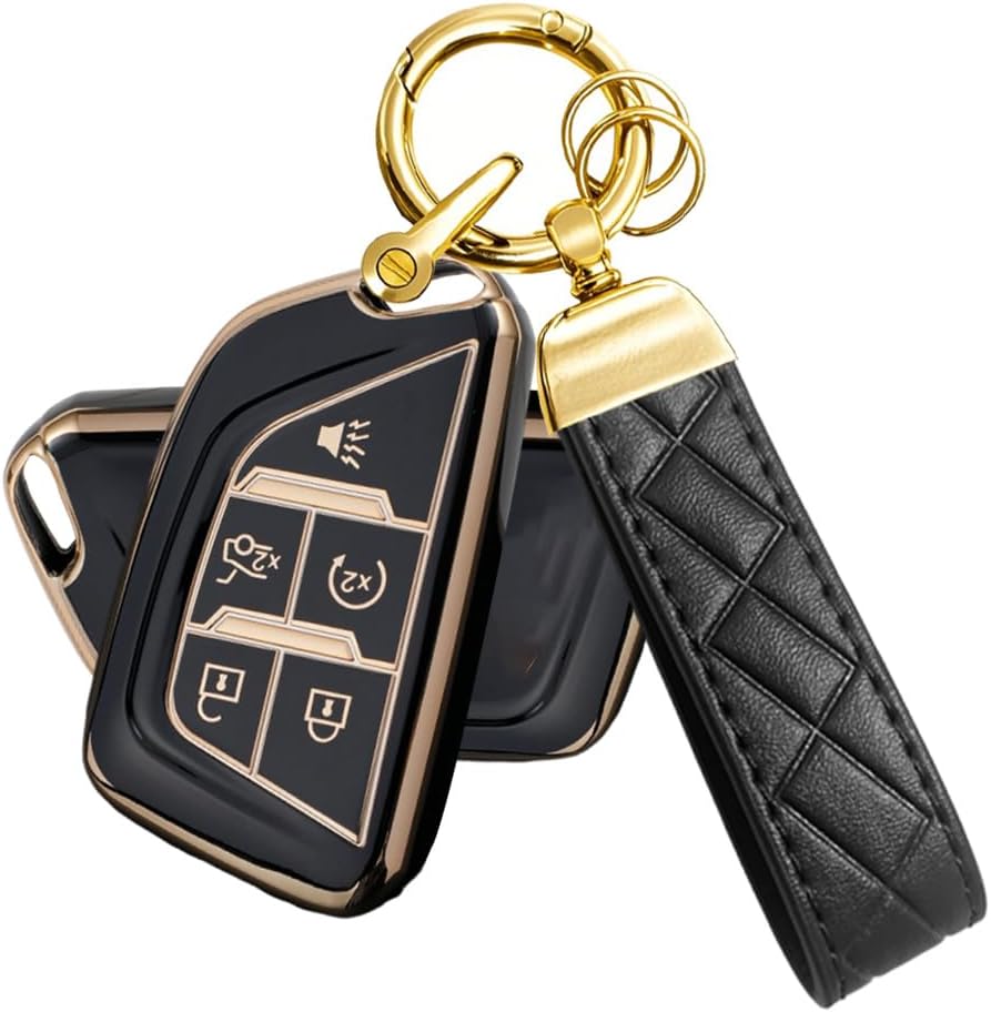 Key Fob Cover for Cadillac CT4 CT5 CT5-V XT4 XT6 Keychain Holder