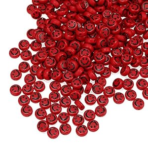 HZONGBO Smiley gezicht kralen 100 stks multicolor acryl smiley gezicht kralen for Diy Armband sieraden maken accessoires plastic platte ronde cartoon lachende kralen (Color : 2)