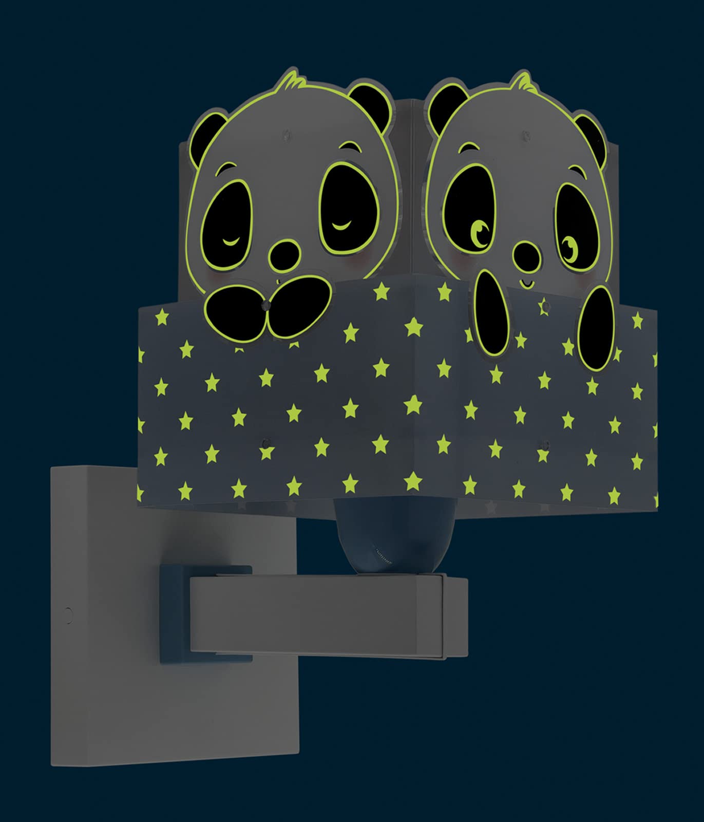 Dalber kinder Wandlampe, Kinderlampe Wandleuchte kinderzimmer Wolken tiere Pandabär Panda Blau, 63169T, E27
