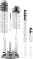 MR.SIGA 5-Pack Bottle Brush Cleaning Set with Storage Holder for Narrow Neck Bottles, Water Bottles, Baby Bottles, Tumblers & Straws