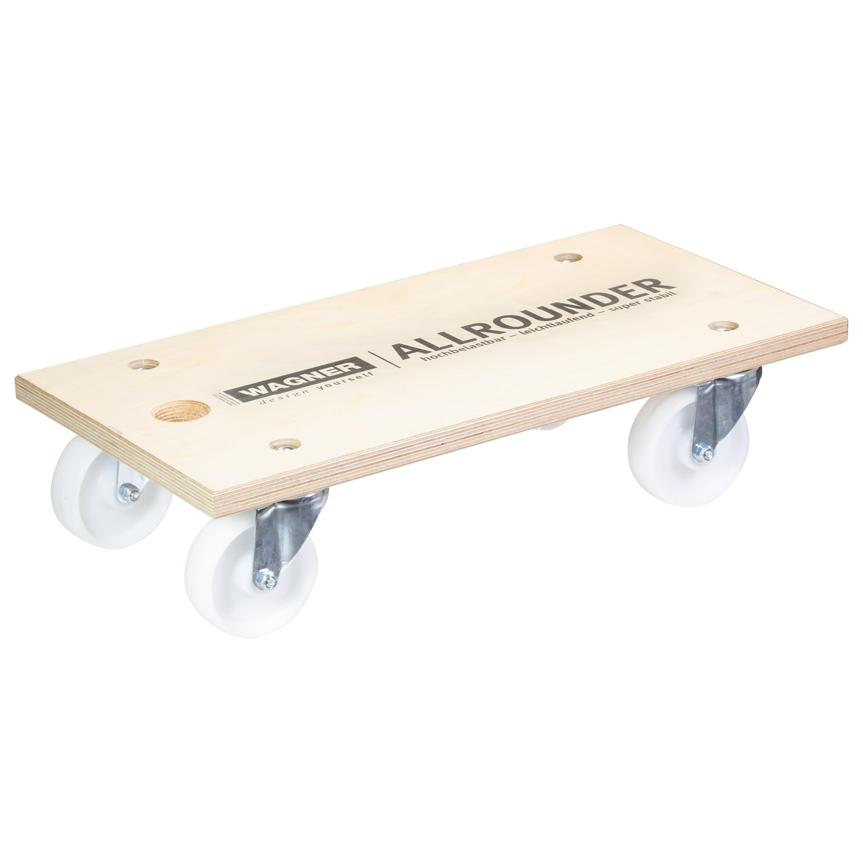 WAGNER Transportroller Transporthilfe I Schwerlastroller aus Schichtholz 24 mm 59 x 30 x 14,5 cm, Tragkraft 500 kg I Lastenroller für Umzüge, Werkstatt, Handwerk I Möbelroller I FSC® I Made in DE