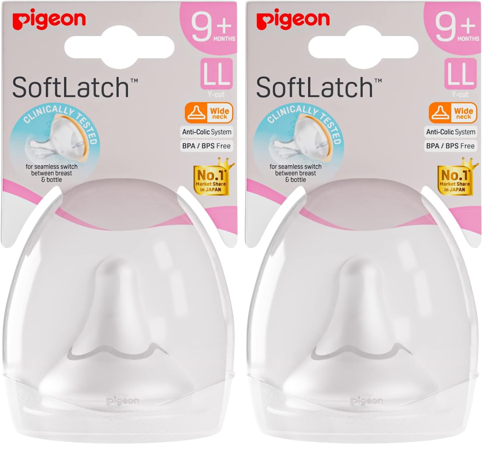 Pigeon Classic Teat Fast Flow Nipple 9months+ Softlatch Peristaltic Plus Nipple 1pc -LL Case (Pack of 2)-image-31