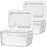 Hswt 2 Pack Wipes Dispenser Seal-Designed Wipe Dispenser Holder Wipes Case Box for Bathroom Keep Wipes Fresh, Dust-Proof & Non-Slip