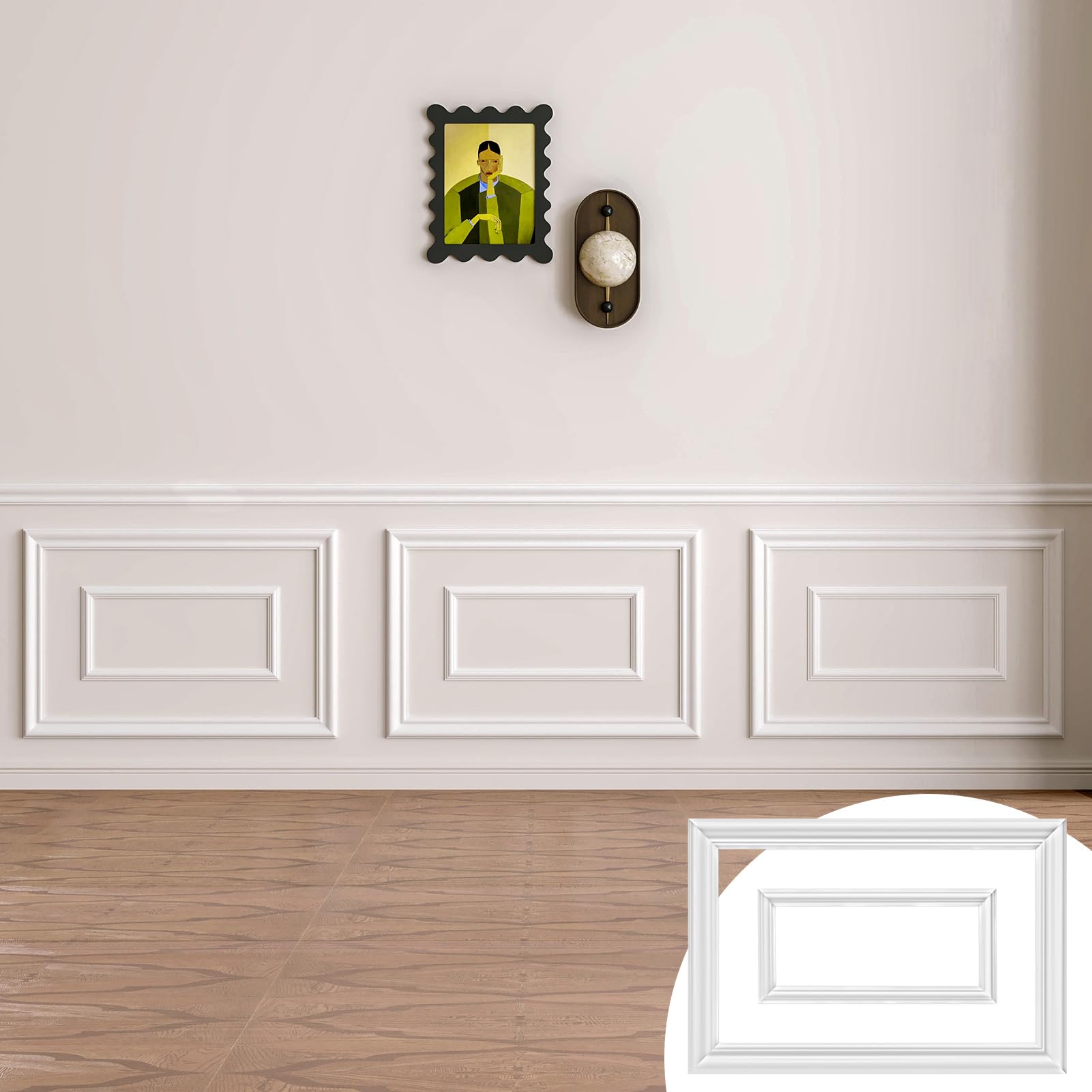 Art3d Premade Peel and Stick Door Molding Trim Kit, 3 Frames Set, 30"x 20"