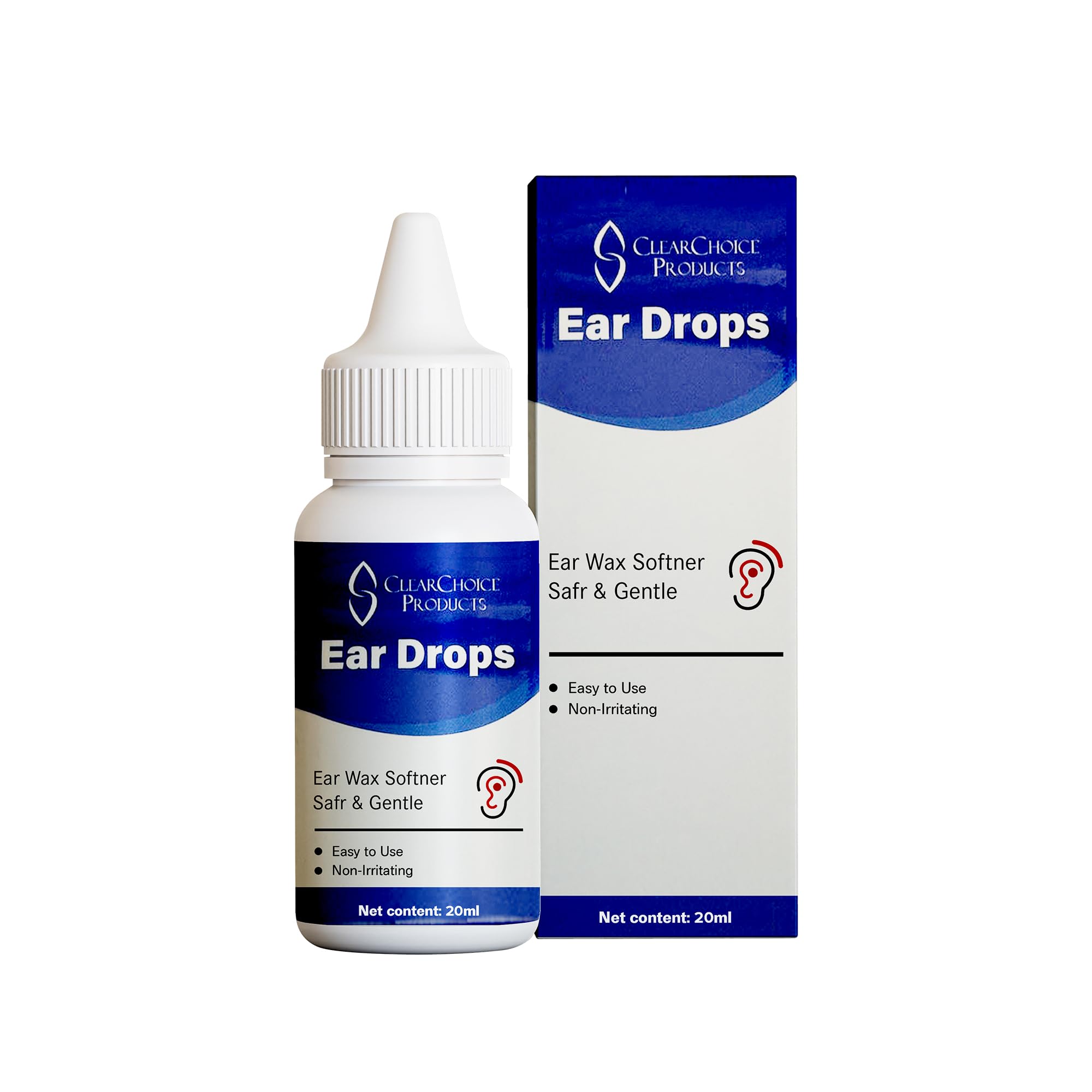 Organic Ear Wax Removal Drops for Clogged Ears – Natural Ear Wax Cleaner Oil for Kid, Adult, Baby – Earwax Removal Liquid Remedy for Unclogging Ears,
