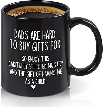 Cabtnca Dad Gifts, Dad Mug, Fathers Day Christmas Birthday Gifts for Daddy from Daughter Son, Gift for Daddy, 11 Oz Black