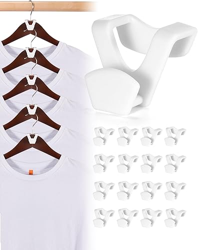 Miniatura 9 de HOUSE DAY Paquete de 20 perchas que ahorran espacio, ganchos de conector para colgar ropa, resistentes ahorran espacio en el armario, soluciones de