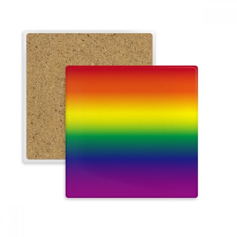 Dessous de verre arc-en-ciel LGBT en pierre absorbante pour tasses et mugs, lot de 2 carrés