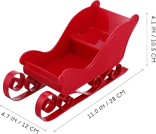 Miniatura 6 de Decoración de trineo de Navidad, 2 piezas, soporte para dulces de árbol de Navidad, adorno de mesa, adorno decorativo de trineo de Papá Noel para