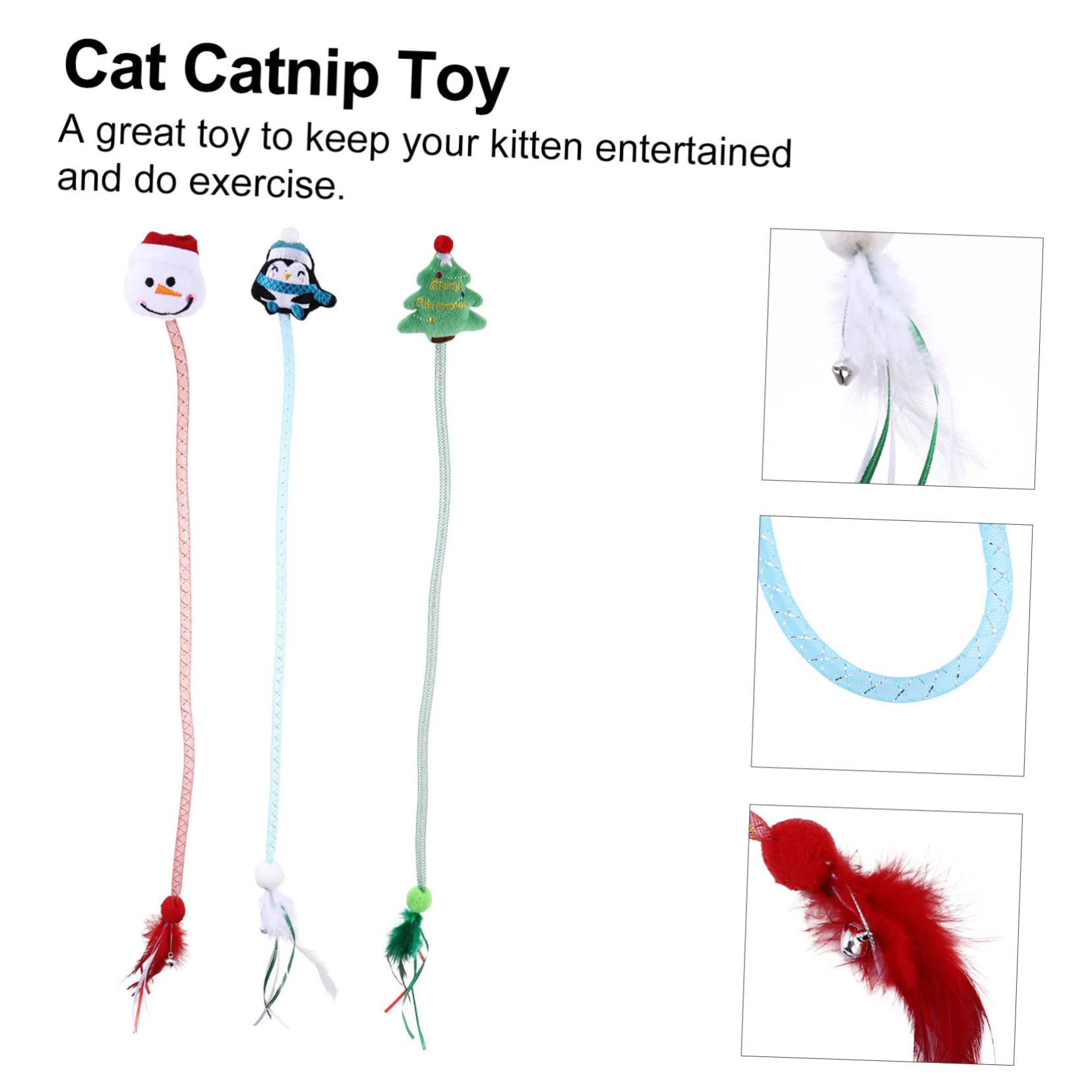 Toddmomy 9pièces Jouets Interactifs pour Chats Jouet De Noël avec Cataire Et Cloche Teaser pour Chat Amusant Et Festif