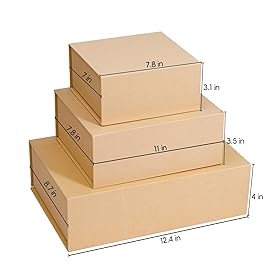 Rsgift Foldable Gift Box with Lid, 11x7.8x3.5 Inches, Magnetic Closure for Men - Wedding, Birthday, Graduation Packaging