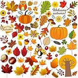 fensterbilder herbst kinder 🍁【Thanksgiving-Fensteraufkleber】Sie erhalten 6 Blatt verschiedene Arten von Thanksgiving-Fensteraufkleber, 70 Design muster, Füllen Sie Ihr Zuhause mit der Atmosphäre von Thanksgiving und Ernteatmosphäre.