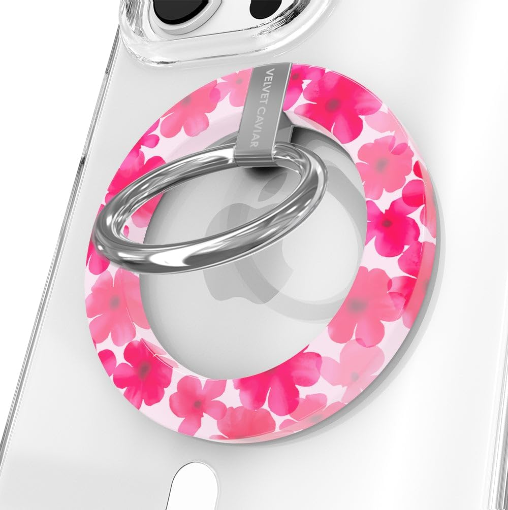 VELVET CAVIAR Compatible with MagSafe Phone Grip - Magnetic Ring Holder with Adjustable Stand - Removable MagSafe Accessories for iPhone 16, 15, 14, 13, 12 (Amethyst Purple Leopard)