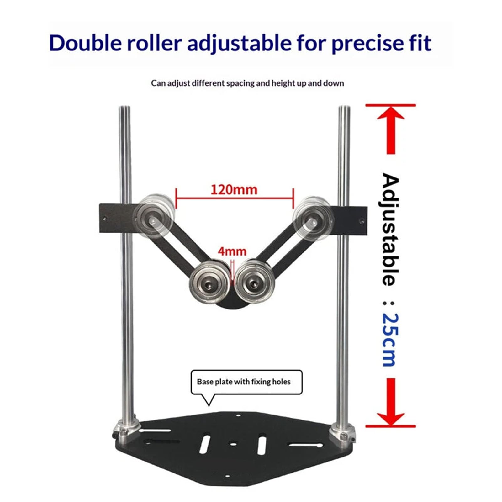 Jeffergarden Soporte de Rodillo en Forma de V, Capacidad de Carga de 100 Kg, Soporte de Ajustable Resistente para Corte de Carpintería y Alimentación de Material de Tuberías