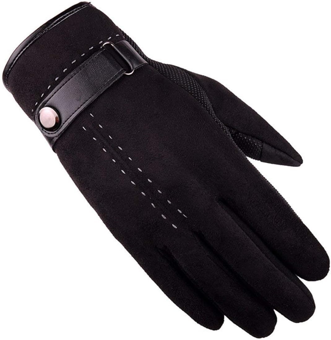 Unisex-Dorosłych Rękawice Rękawice Zimowe Dotykanie Męskie Rękawice Ciepłe Pasek Nowoczesne Dorywczo Plus Velvet Jazda Na Zewnątrz Skidproof Wiatroszczelne Rękawiczki/Czarny/M