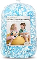 Vista 1 de Hem Dgpsy Relleno de espuma viscoelástica triturada relleno de puf suave de alta calidad, relleno de almohada azul y blanco de 5 libras para cojín