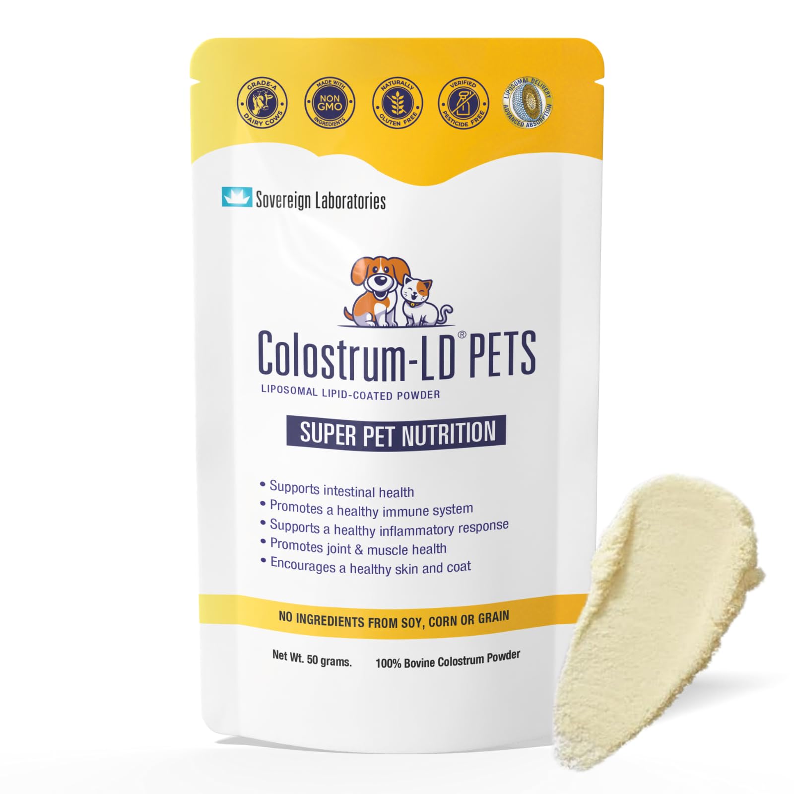 Veterinarian Approved Super Pet Nutrition - for Dogs and Cats - Liposomal Bovine Colostrum, Rich in Immunoglobulins (25%+), Support for Immune and Digestive Systems, Allergies (1.76 Ounces)