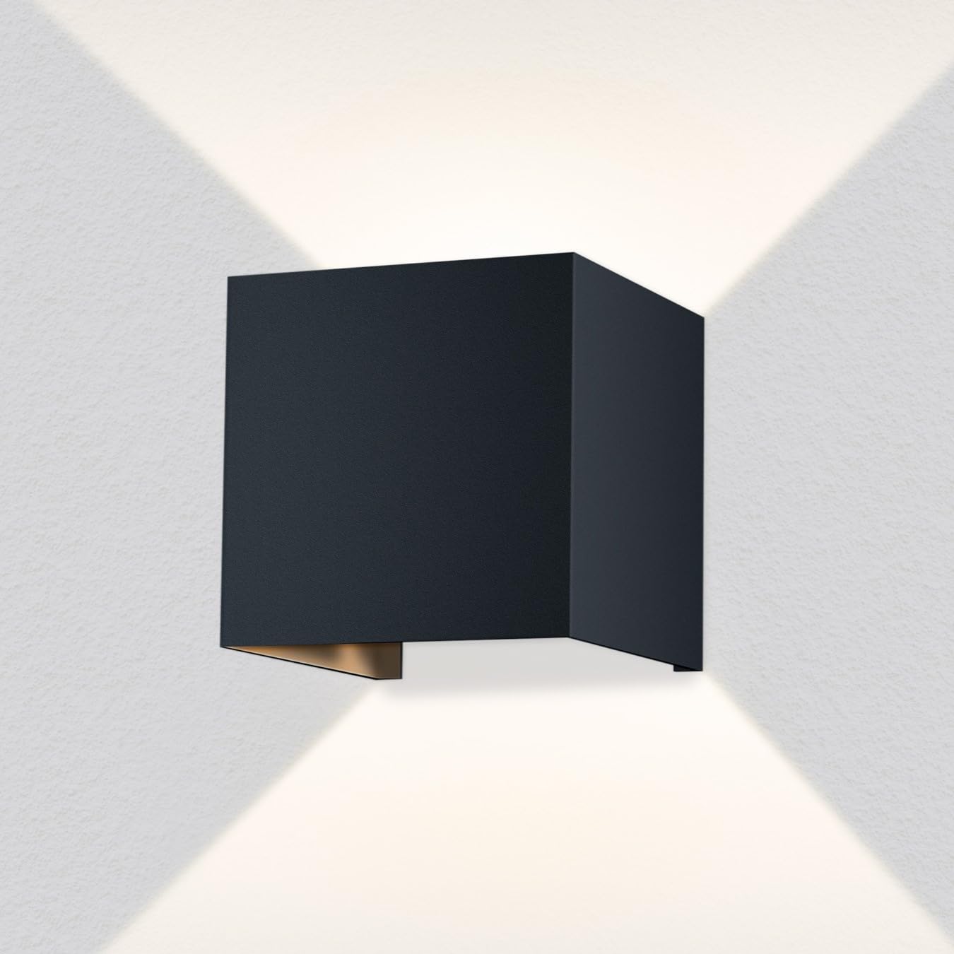 Metzler LED Wandleuchte in Anthrazit Up-Down-Light IP 65 warmweiß, Wandlampe 9 W, 3000 K, Außenlampe eckig mit einstellbarem Lichtkegel, Leuchte für Innen- und Außenbereich